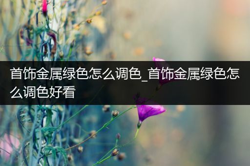 首饰金属绿色怎么调色_首饰金属绿色怎么调色好看