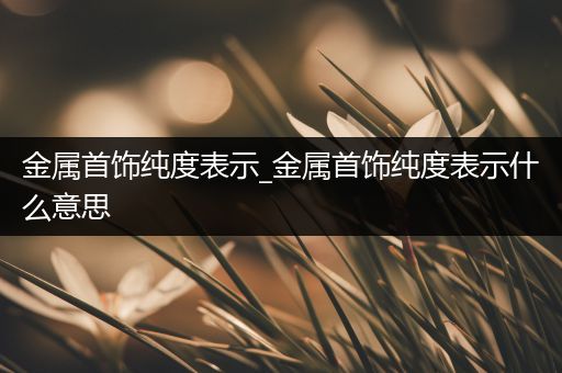 金属首饰纯度表示_金属首饰纯度表示什么意思