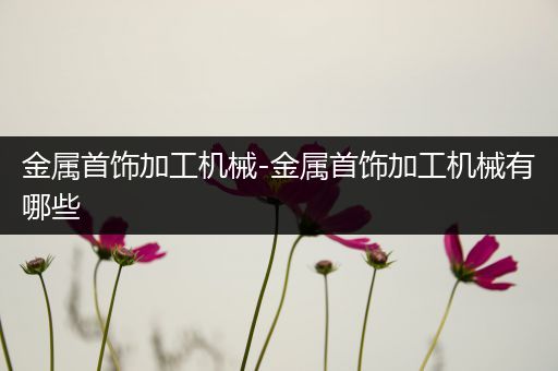 金属首饰加工机械-金属首饰加工机械有哪些