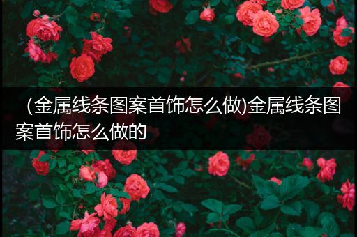 （金属线条图案首饰怎么做)金属线条图案首饰怎么做的