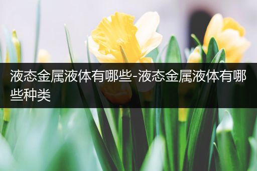 液态金属液体有哪些-液态金属液体有哪些种类