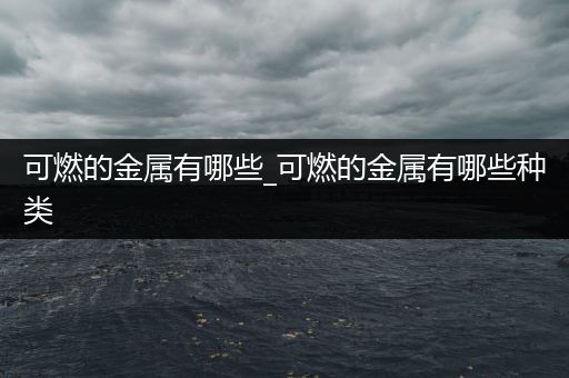 可燃的金属有哪些_可燃的金属有哪些种类