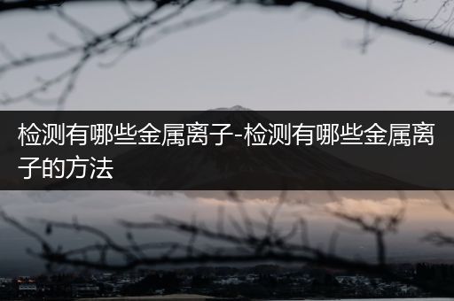 检测有哪些金属离子-检测有哪些金属离子的方法