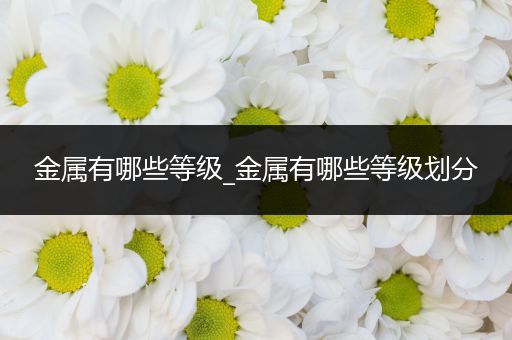金属有哪些等级_金属有哪些等级划分