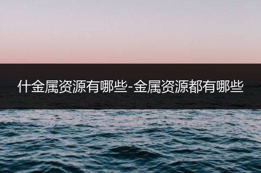 什金属资源有哪些-金属资源都有哪些