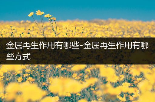 金属再生作用有哪些-金属再生作用有哪些方式