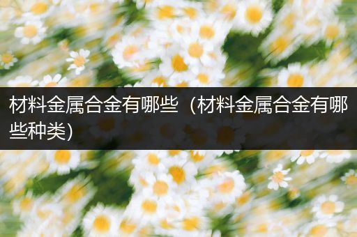 材料金属合金有哪些（材料金属合金有哪些种类）