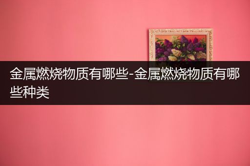 金属燃烧物质有哪些-金属燃烧物质有哪些种类