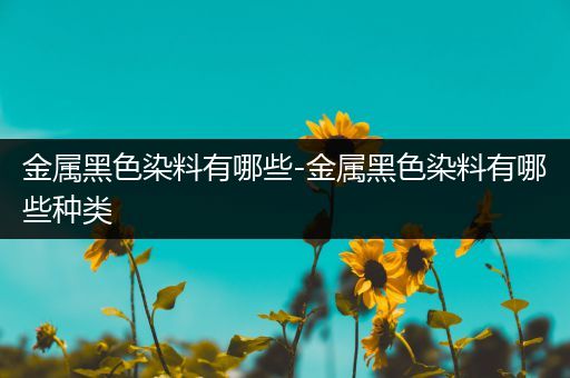 金属黑色染料有哪些-金属黑色染料有哪些种类