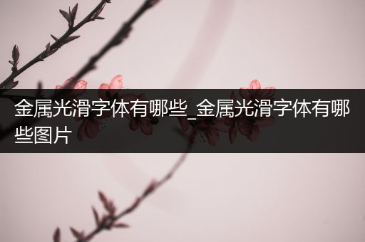 金属光滑字体有哪些_金属光滑字体有哪些图片