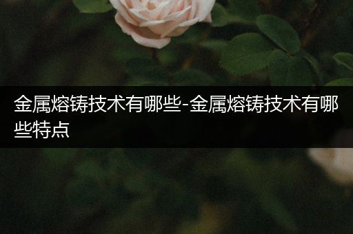 金属熔铸技术有哪些-金属熔铸技术有哪些特点