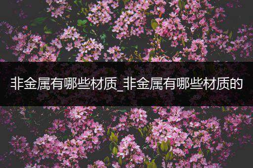 非金属有哪些材质_非金属有哪些材质的